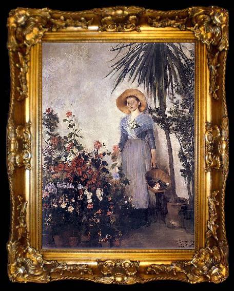 framed  Olga Boznanska In the orangery, ta009-2